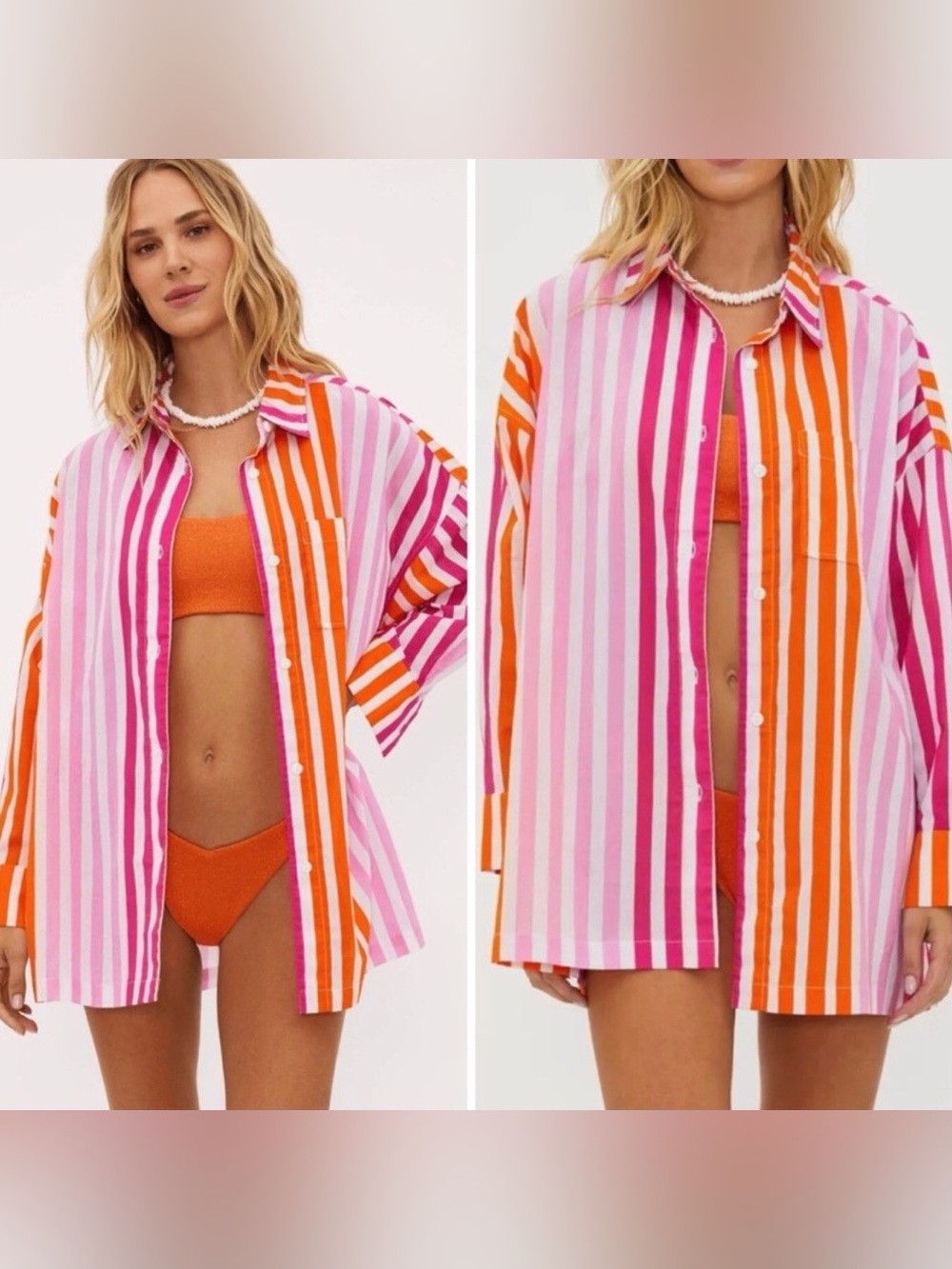 Beach Riot Size Petite Large Stripe Alexa Top Button Up Blouse Beach Cotton Boho